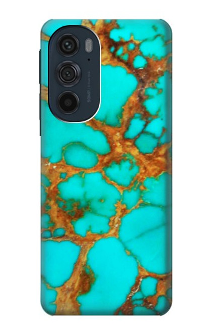 W2688 Aqua Copper Turquoise Gemstone Graphic Funda Carcasa Case y Caso Del Tirón Funda para Motorola Edge 30 Pro