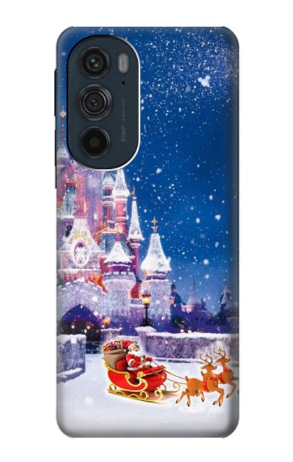 W3282 Santa Xmas Castle Funda Carcasa Case y Caso Del Tirón Funda para Motorola Edge 30 Pro