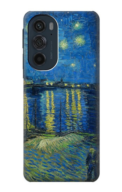 W3336 Van Gogh Starry Night Over the Rhone Funda Carcasa Case y Caso Del Tirón Funda para Motorola Edge 30 Pro