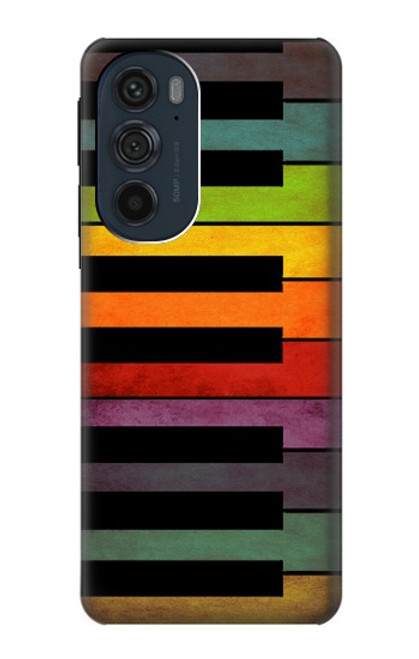 W3451 Colorful Piano Funda Carcasa Case y Caso Del Tirón Funda para Motorola Edge 30 Pro