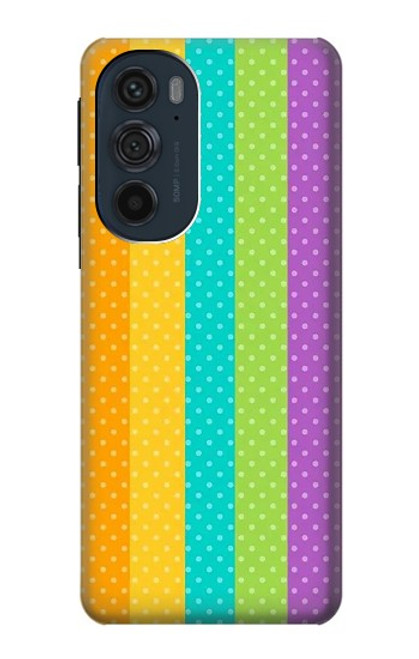 W3678 Colorful Rainbow Vertical Funda Carcasa Case y Caso Del Tirón Funda para Motorola Edge 30 Pro