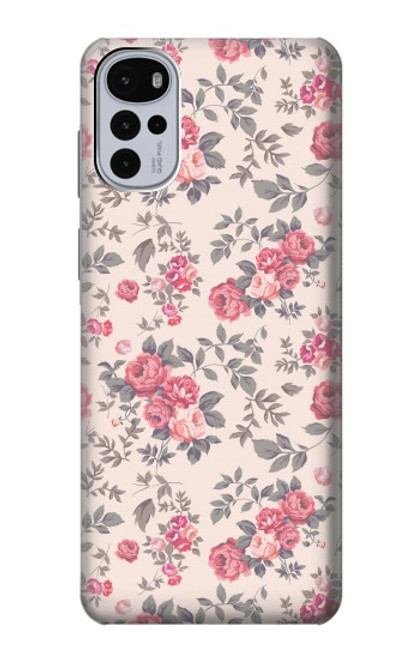 W3095 Vintage Rose Pattern Funda Carcasa Case y Caso Del Tirón Funda para Motorola Moto G22