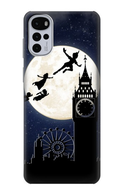 W3249 Peter Pan Fly Full Moon Night Funda Carcasa Case y Caso Del Tirón Funda para Motorola Moto G22