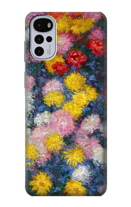 W3342 Claude Monet Chrysanthemums Funda Carcasa Case y Caso Del Tirón Funda para Motorola Moto G22