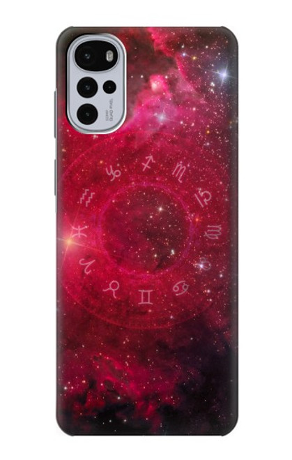 W3368 Zodiac Red Galaxy Funda Carcasa Case y Caso Del Tirón Funda para Motorola Moto G22