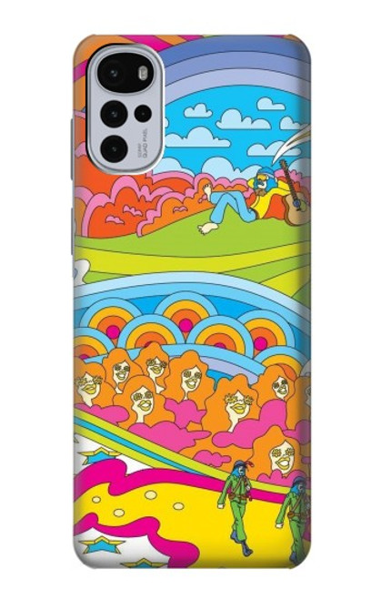 W3407 Hippie Art Funda Carcasa Case y Caso Del Tirón Funda para Motorola Moto G22