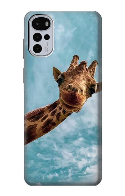 W3680 Cute Smile Giraffe Funda Carcasa Case y Caso Del Tirón Funda para Motorola Moto G22