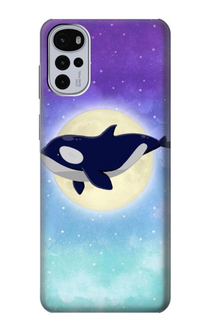 W3807 Killer Whale Orca Moon Pastel Fantasy Funda Carcasa Case y Caso Del Tirón Funda para Motorola Moto G22