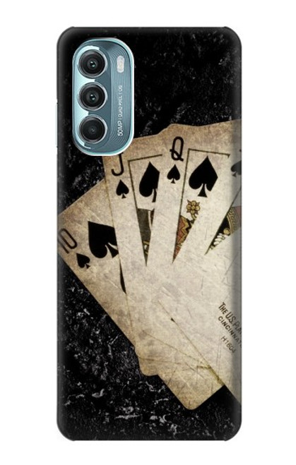 W3231 Vintage Royal Straight Flush Cards Funda Carcasa Case y Caso Del Tirón Funda para Motorola Moto G Stylus 5G (2022)