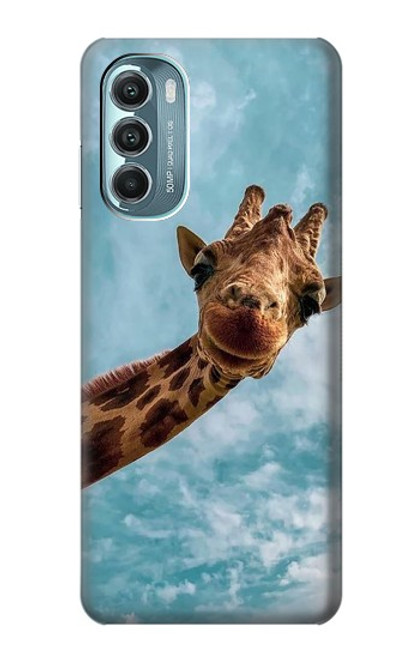 W3680 Cute Smile Giraffe Funda Carcasa Case y Caso Del Tirón Funda para Motorola Moto G Stylus 5G (2022)
