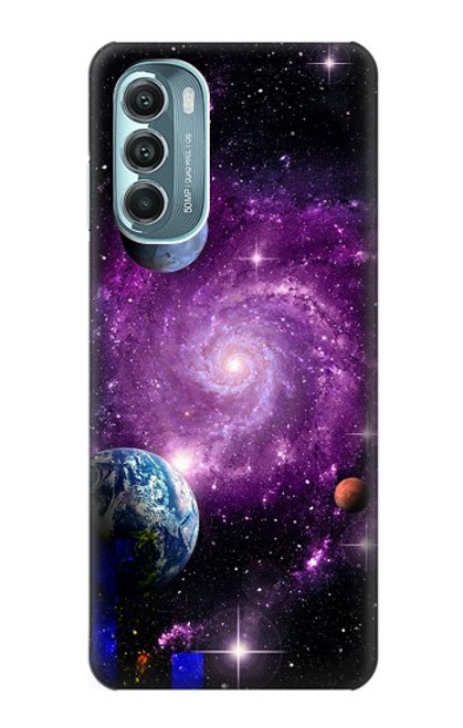 W3689 Galaxy Outer Space Planet Funda Carcasa Case y Caso Del Tirón Funda para Motorola Moto G Stylus 5G (2022)