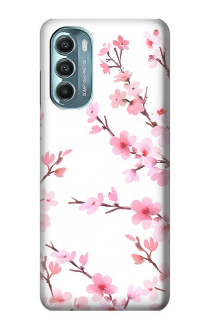 W3707 Pink Cherry Blossom Spring Flower Funda Carcasa Case y Caso Del Tirón Funda para Motorola Moto G Stylus 5G (2022)