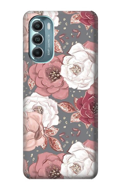 W3716 Rose Floral Pattern Funda Carcasa Case y Caso Del Tirón Funda para Motorola Moto G Stylus 5G (2022)
