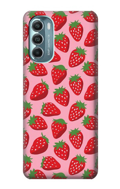 W3719 Strawberry Pattern Funda Carcasa Case y Caso Del Tirón Funda para Motorola Moto G Stylus 5G (2022)