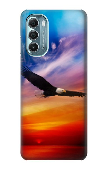 W3841 Bald Eagle Flying Colorful Sky Funda Carcasa Case y Caso Del Tirón Funda para Motorola Moto G Stylus 5G (2022)