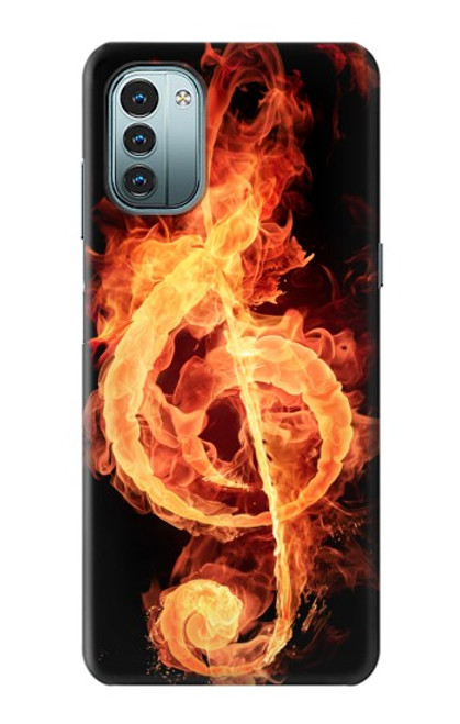 W0493 Music Note Burn Funda Carcasa Case y Caso Del Tirón Funda para Nokia G11, G21