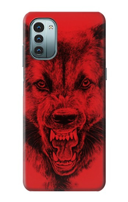 W1090 Red Wolf Funda Carcasa Case y Caso Del Tirón Funda para Nokia G11, G21