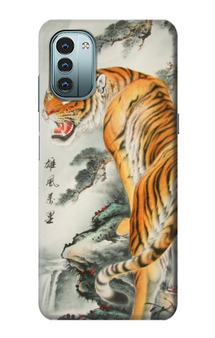 W1934 Chinese Tiger Painting Funda Carcasa Case y Caso Del Tirón Funda para Nokia G11, G21