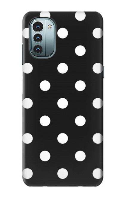 W2299 Black Polka Dots Funda Carcasa Case y Caso Del Tirón Funda para Nokia G11, G21