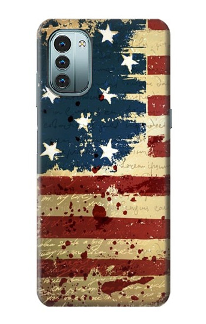 W2349 Old American Flag Funda Carcasa Case y Caso Del Tirón Funda para Nokia G11, G21