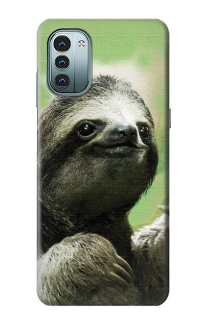 W2708 Smiling Sloth Funda Carcasa Case y Caso Del Tirón Funda para Nokia G11, G21