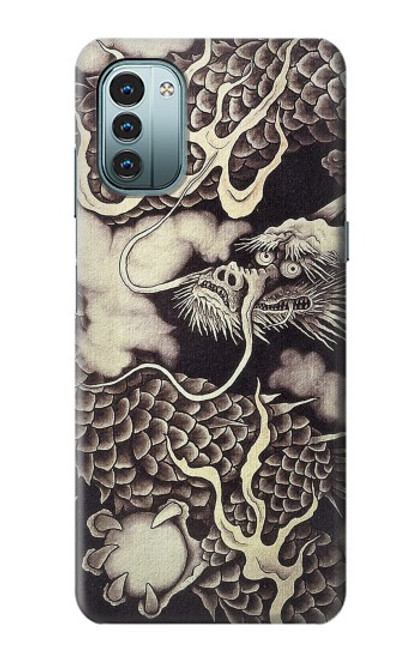 W2719 Japan Painting Dragon Funda Carcasa Case y Caso Del Tirón Funda para Nokia G11, G21