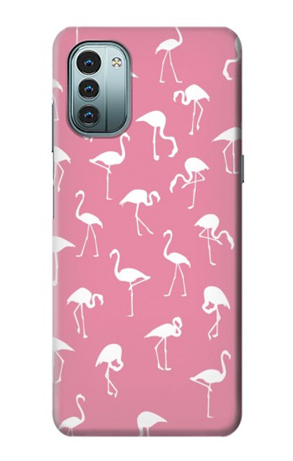 W2858 Pink Flamingo Pattern Funda Carcasa Case y Caso Del Tirón Funda para Nokia G11, G21