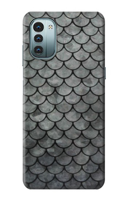 W2950 Silver Fish Scale Funda Carcasa Case y Caso Del Tirón Funda para Nokia G11, G21