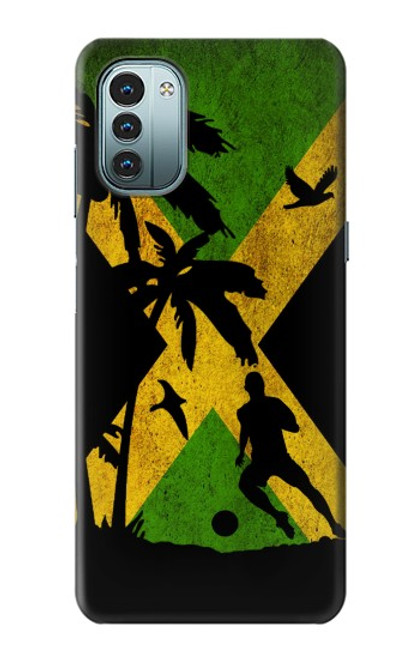 W2975 Jamaica Football Soccer Funda Carcasa Case y Caso Del Tirón Funda para Nokia G11, G21