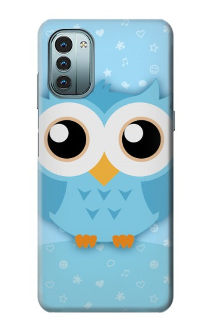 W3029 Cute Blue Owl Funda Carcasa Case y Caso Del Tirón Funda para Nokia G11, G21