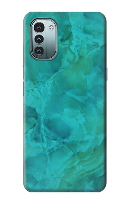 W3147 Aqua Marble Stone Funda Carcasa Case y Caso Del Tirón Funda para Nokia G11, G21