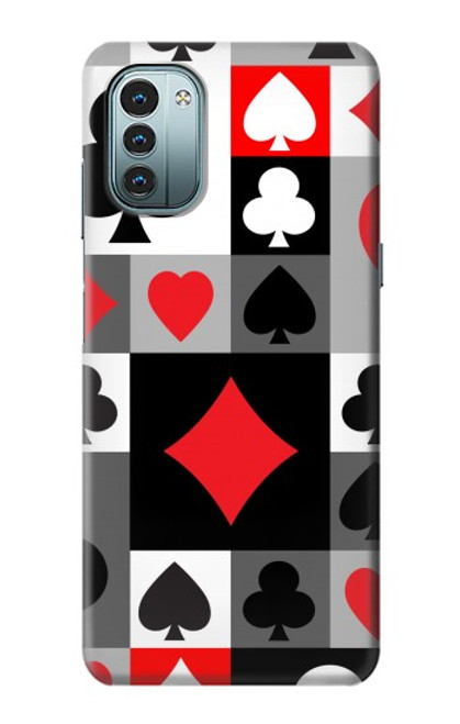 W3463 Poker Card Suit Funda Carcasa Case y Caso Del Tirón Funda para Nokia G11, G21