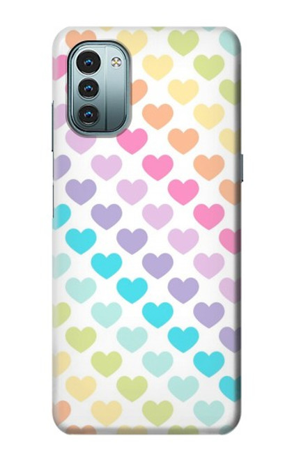 W3499 Colorful Heart Pattern Funda Carcasa Case y Caso Del Tirón Funda para Nokia G11, G21