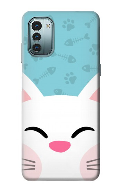 W3542 Cute Cat Cartoon Funda Carcasa Case y Caso Del Tirón Funda para Nokia G11, G21