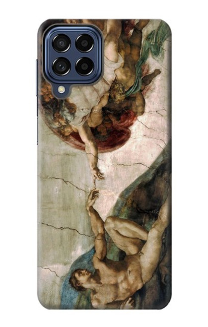 W0179 Michelangelo Creation of Adam Funda Carcasa Case y Caso Del Tirón Funda para Samsung Galaxy M53