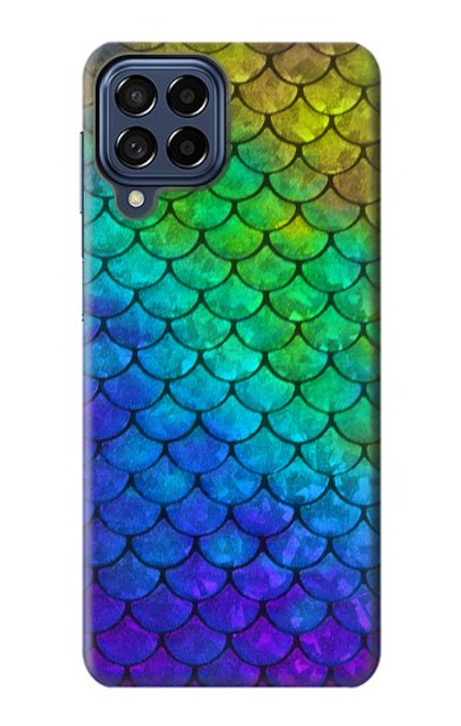 W2930 Mermaid Fish Scale Funda Carcasa Case y Caso Del Tirón Funda para Samsung Galaxy M53