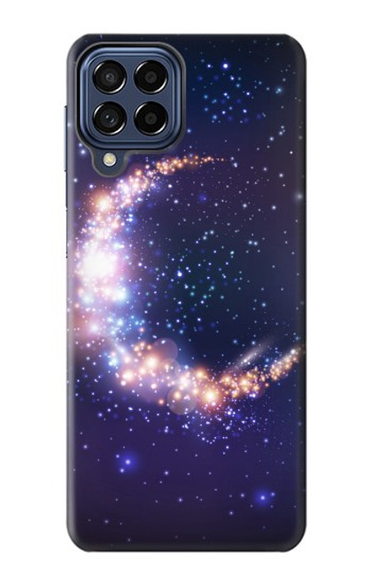 W3324 Crescent Moon Galaxy Funda Carcasa Case y Caso Del Tirón Funda para Samsung Galaxy M53