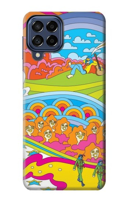 W3407 Hippie Art Funda Carcasa Case y Caso Del Tirón Funda para Samsung Galaxy M53