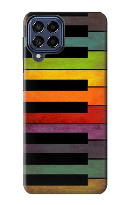 W3451 Colorful Piano Funda Carcasa Case y Caso Del Tirón Funda para Samsung Galaxy M53