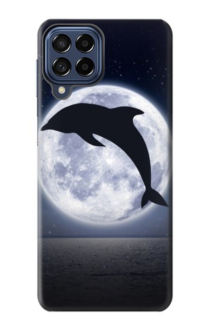 W3510 Dolphin Moon Night Funda Carcasa Case y Caso Del Tirón Funda para Samsung Galaxy M53