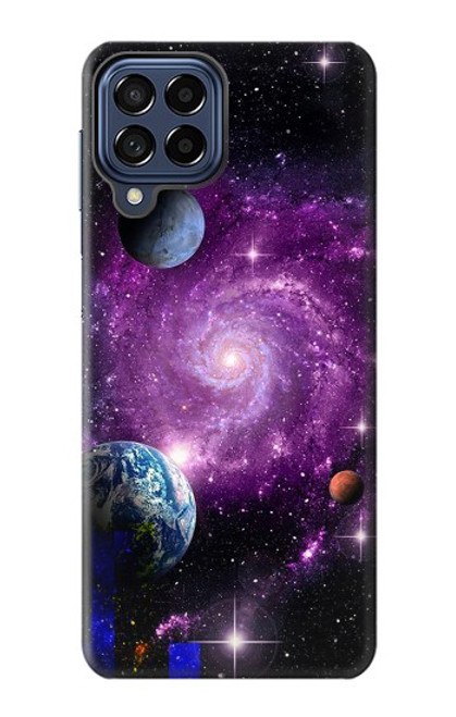 W3689 Galaxy Outer Space Planet Funda Carcasa Case y Caso Del Tirón Funda para Samsung Galaxy M53