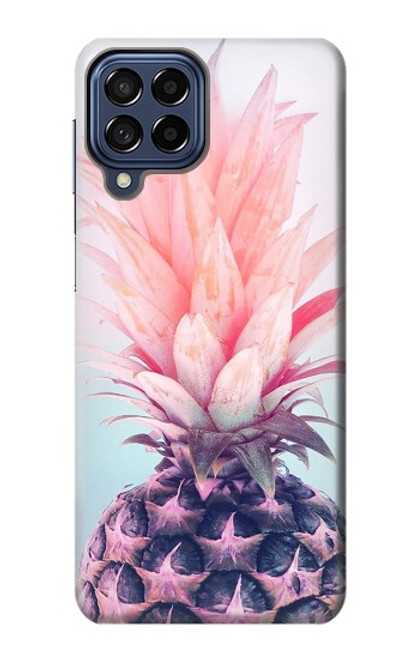 W3711 Pink Pineapple Funda Carcasa Case y Caso Del Tirón Funda para Samsung Galaxy M53