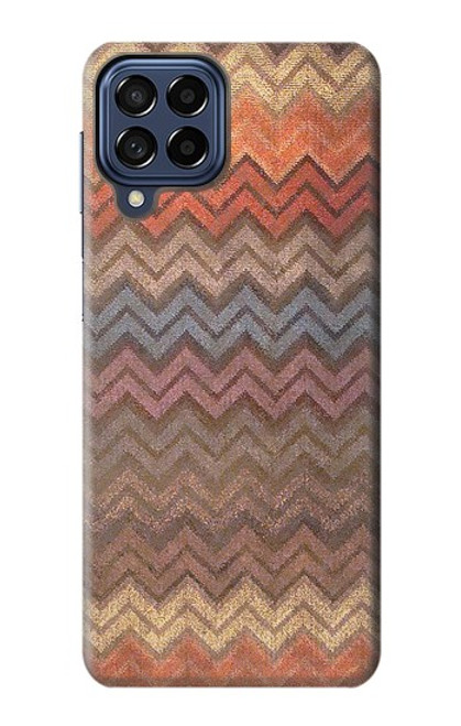 W3752 Zigzag Fabric Pattern Graphic Printed Funda Carcasa Case y Caso Del Tirón Funda para Samsung Galaxy M53