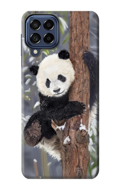 W3793 Cute Baby Panda Snow Painting Funda Carcasa Case y Caso Del Tirón Funda para Samsung Galaxy M53