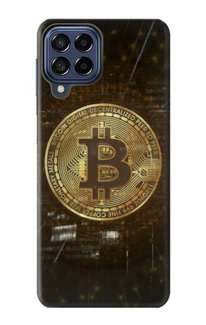 W3798 Cryptocurrency Bitcoin Funda Carcasa Case y Caso Del Tirón Funda para Samsung Galaxy M53