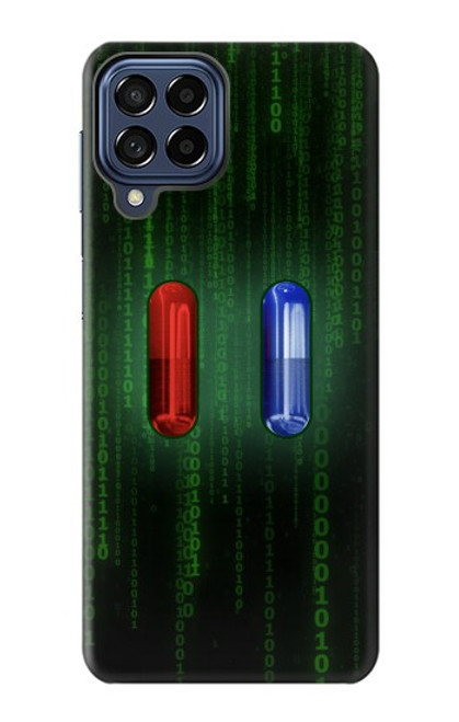 W3816 Red Pill Blue Pill Capsule Funda Carcasa Case y Caso Del Tirón Funda para Samsung Galaxy M53