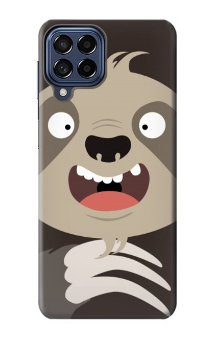 W3855 Sloth Face Cartoon Funda Carcasa Case y Caso Del Tirón Funda para Samsung Galaxy M53