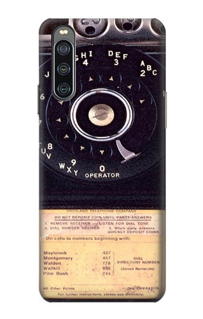 W0086 Payphone Vintage Funda Carcasa Case y Caso Del Tirón Funda para Sony Xperia 10 IV