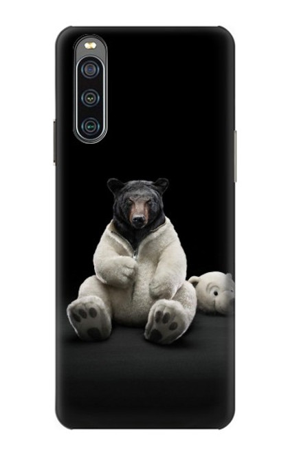 W0878 Black Bear Funda Carcasa Case y Caso Del Tirón Funda para Sony Xperia 10 IV