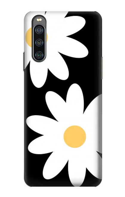 W2315 Daisy White Flowers Funda Carcasa Case y Caso Del Tirón Funda para Sony Xperia 10 IV
